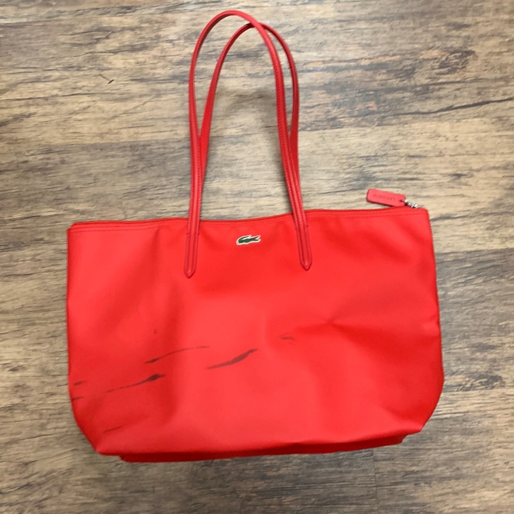 Large Lacoste purse, red